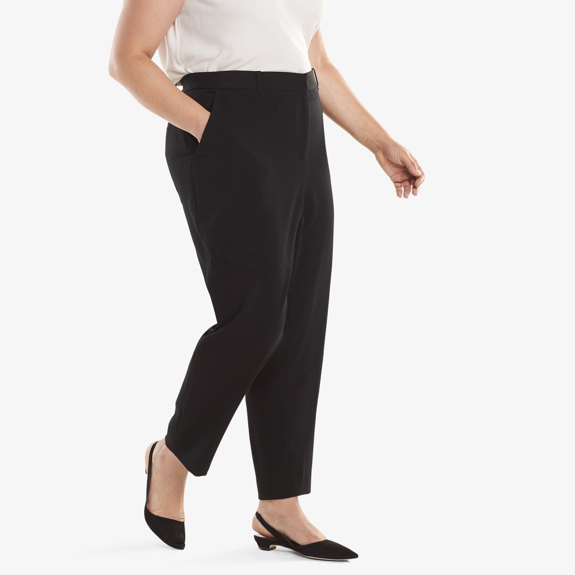 Mejia Light Twill Pants for Women - Comfortable Black Casual Trousers for Work, Office & Everyday Wear