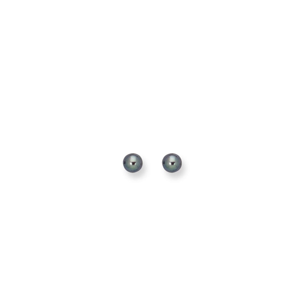 14K Gold 6MM Black Pearl Stud Earrings for Women - Elegant Pearl Jewelry Gift for Birthday, Anniversary & Special Occasions