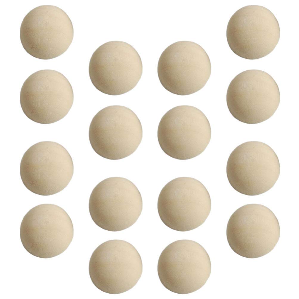 HEALLILY 100pcs 15mm Unfinished Wooden Half Balls - DIY Craft Supplies for Painting, Christmas Ornaments, Kids Art Projects - Bulk Wood Hemispheres for Home Decor & School Crafts