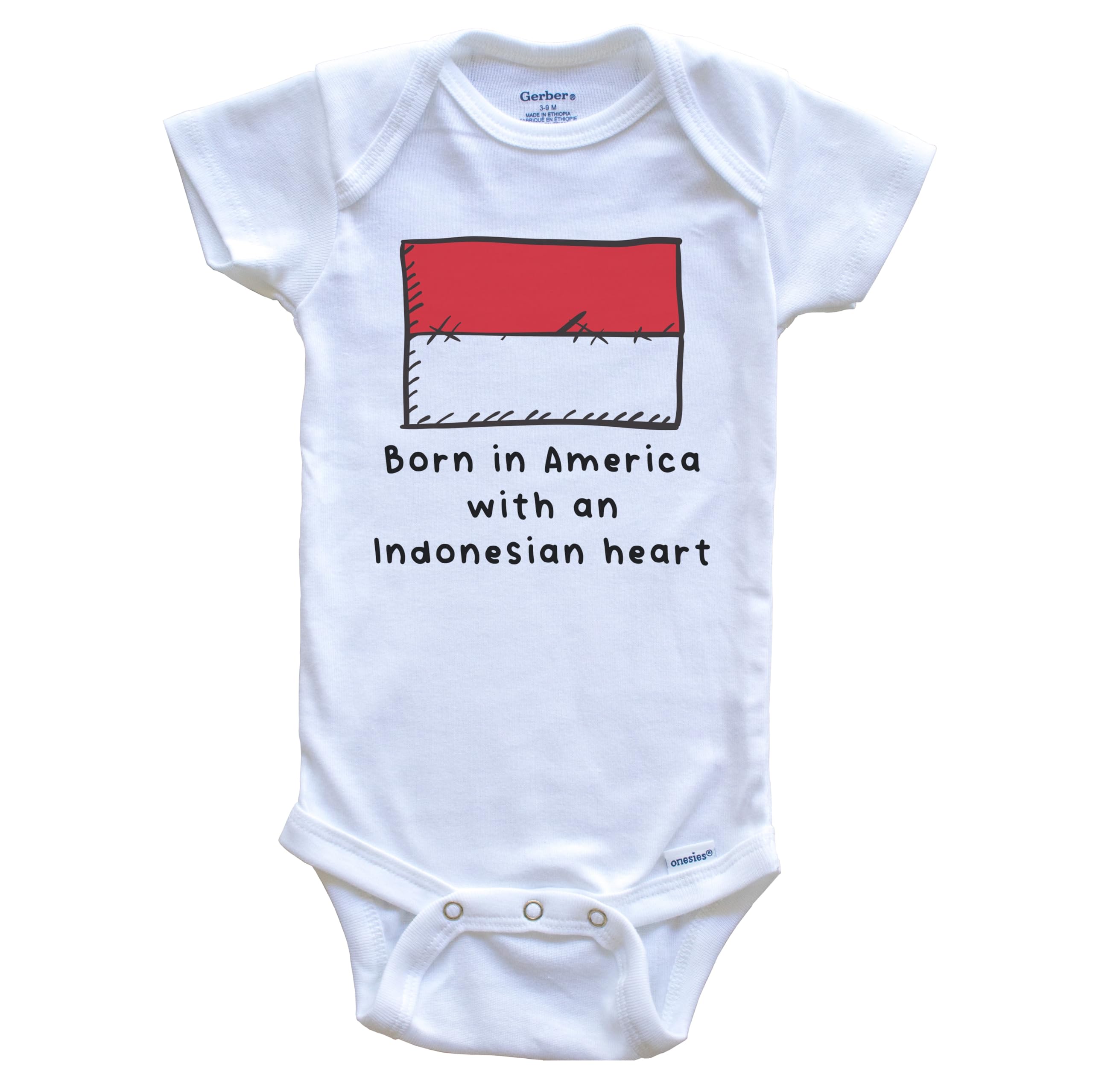 Indonesia Flag Baby Bodysuit - Cute One Piece Outfit for Newborns & Infants - Perfect for Independence Day, Cultural Events & Family Photos