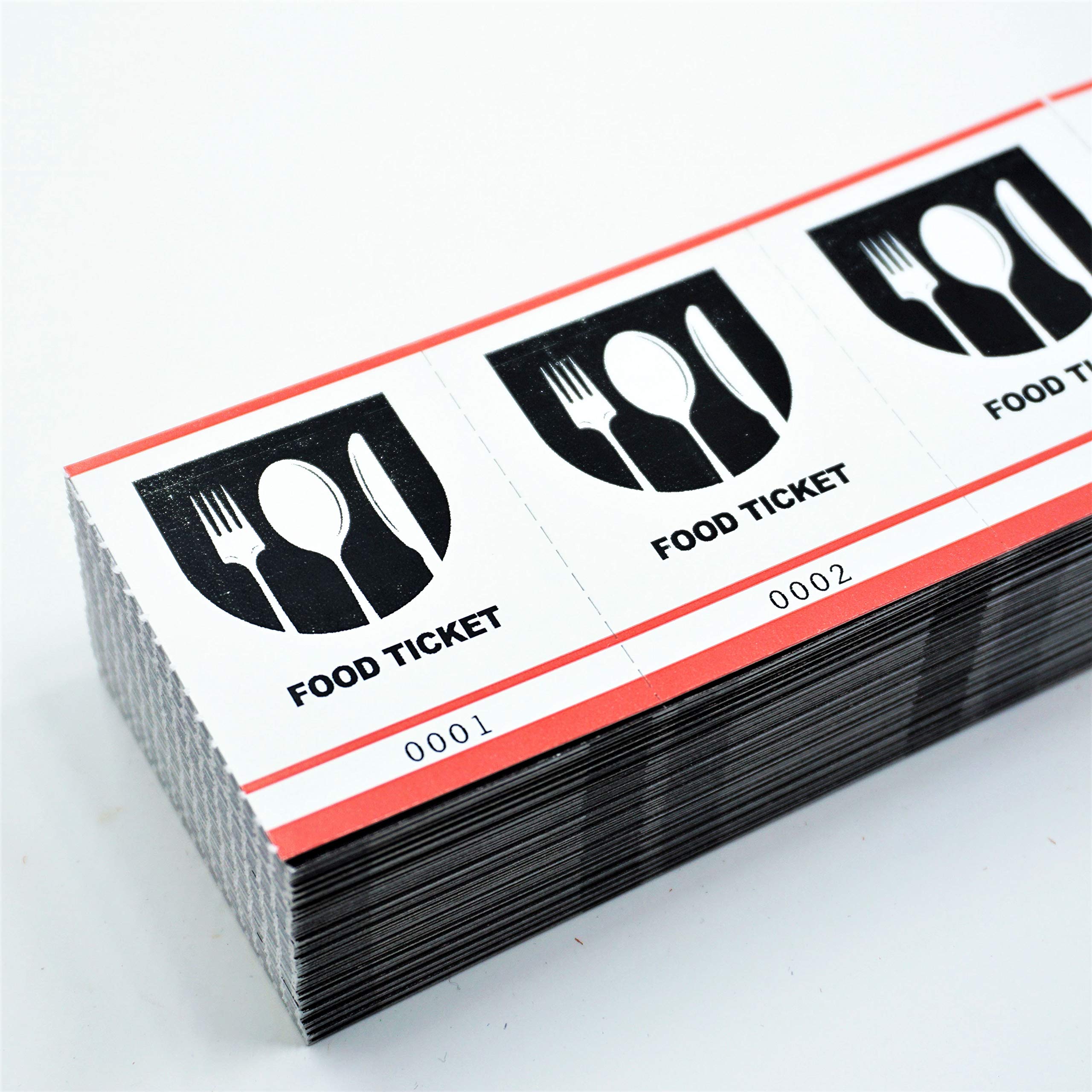 Premium Drink Tickets - Bulk 3000 Pack, Fast & Affordable Food Vouchers by MyZone Printing (Red) - Perfect for Bars, Parties, Events & Fundraisers