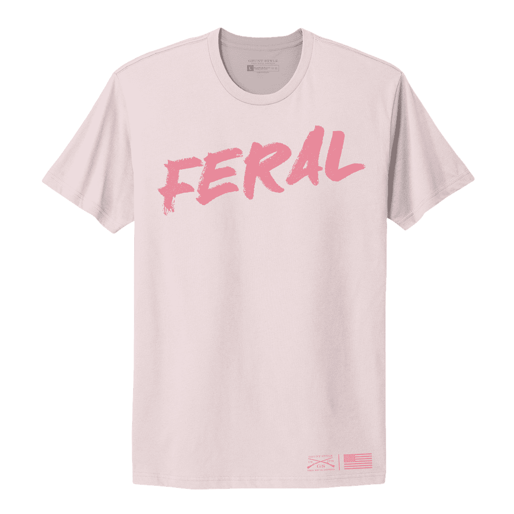 Women's Feral Boyfriend Fit T-Shirt - Light Pink | Oversized Comfortable Cotton Tee for Casual Wear, Lounge & Street Style