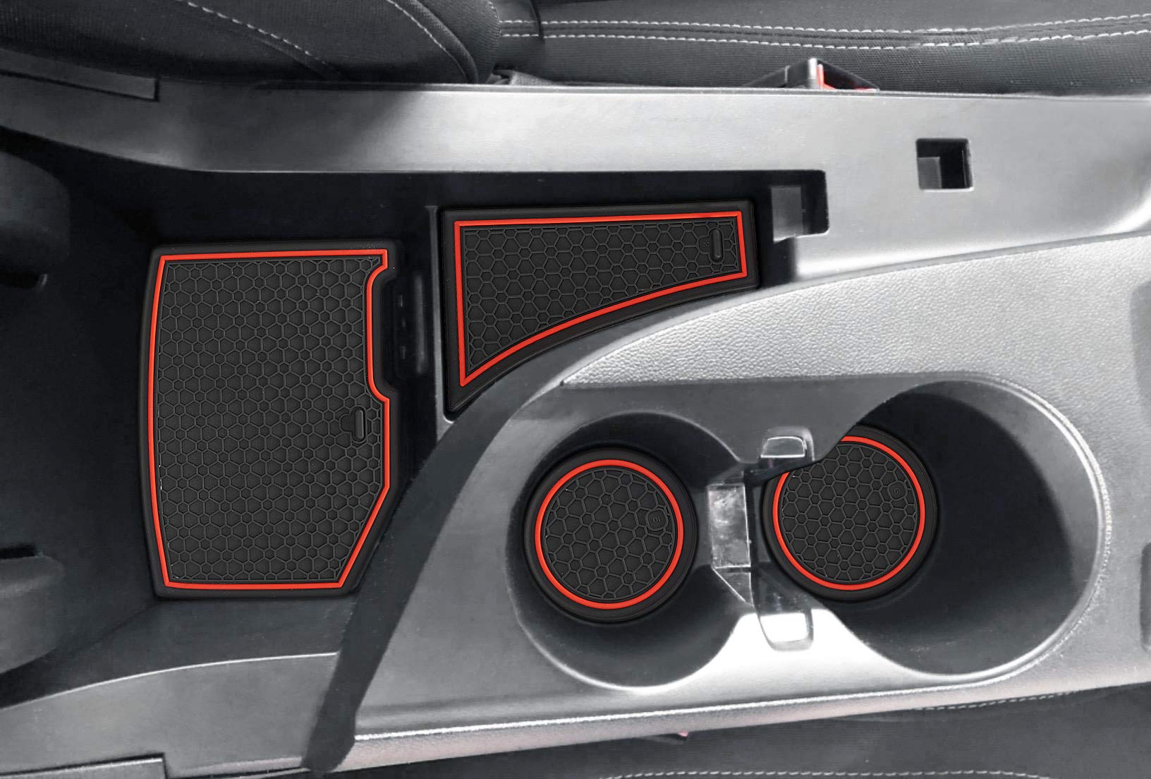 Auovo Custom Fit Anti Dust Mats for Chevy Camaro 2016-2023 - 9-Piece Set (Red) | Door Compartment Liners & Cup Holder Mats | Interior Protection & Easy Cleaning | Perfect for Daily Driving & Car Shows
