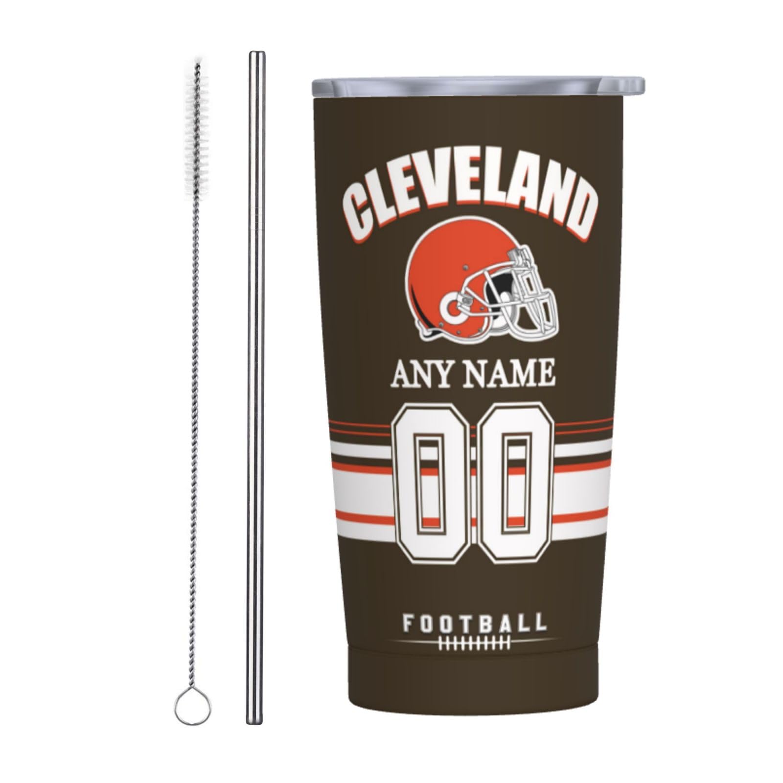 Personalized Cleveland Tumbler Cup - Custom Name & Number Stainless Steel Travel Mug - Keeps Drinks Hot/Cold for 24 Hours - Perfect Gift for Men, Women & Sports Fans - Great for Office, Gym, Travel & Outdoor Adventures
