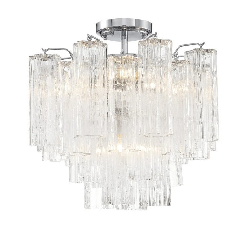 Addens 4-Light Semi Flush Mount Ceiling Fixture - Modern LED Lighting for Bedroom, Living Room & Dining Room