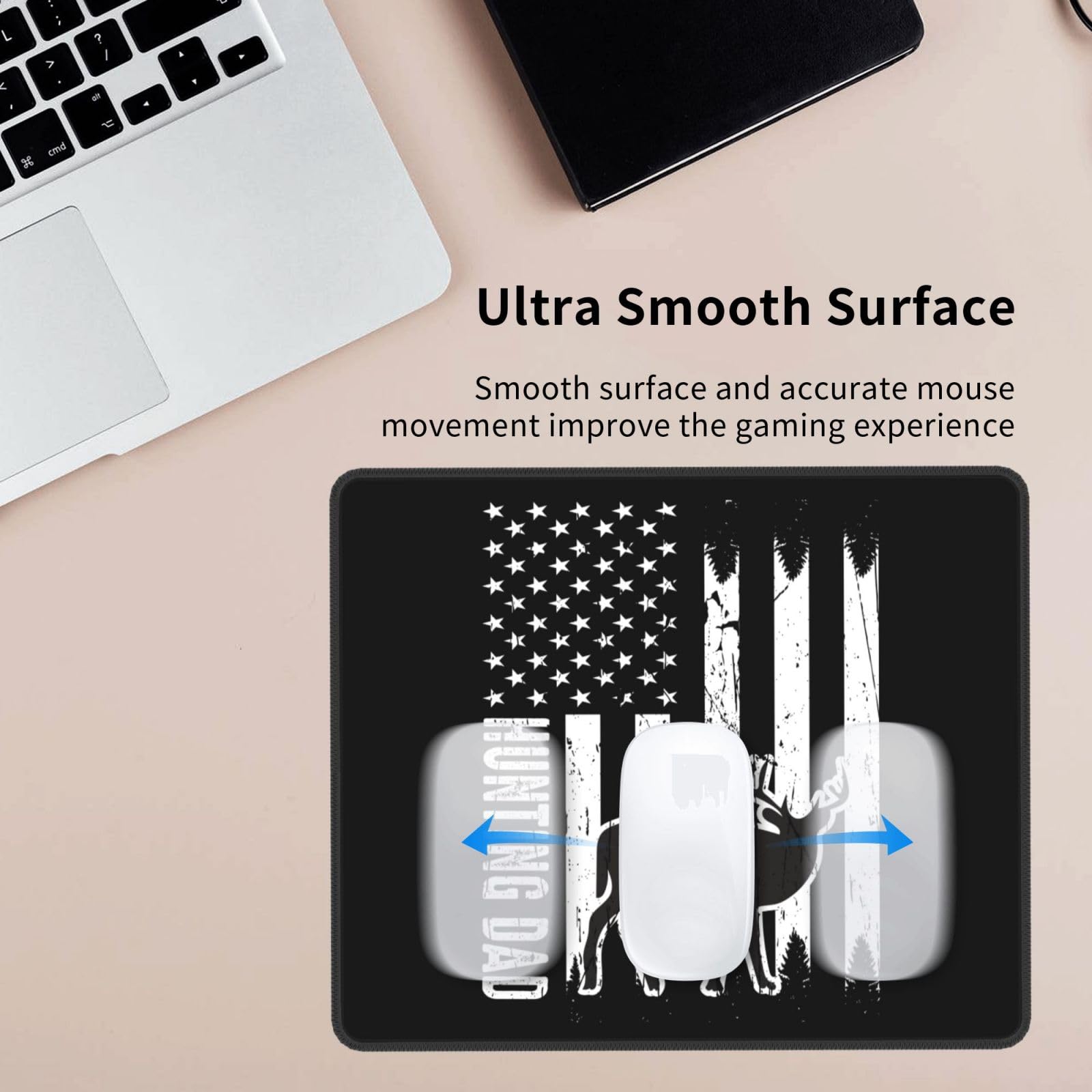 SIYTUAU Hunting Dad USA Flag Mouse Pad - Waterproof Non-Slip Rubber Gaming Mousepad for Laptop & Office (10x12 inches) - Perfect for Gaming, Work, and Patriotic Home/Office Decor