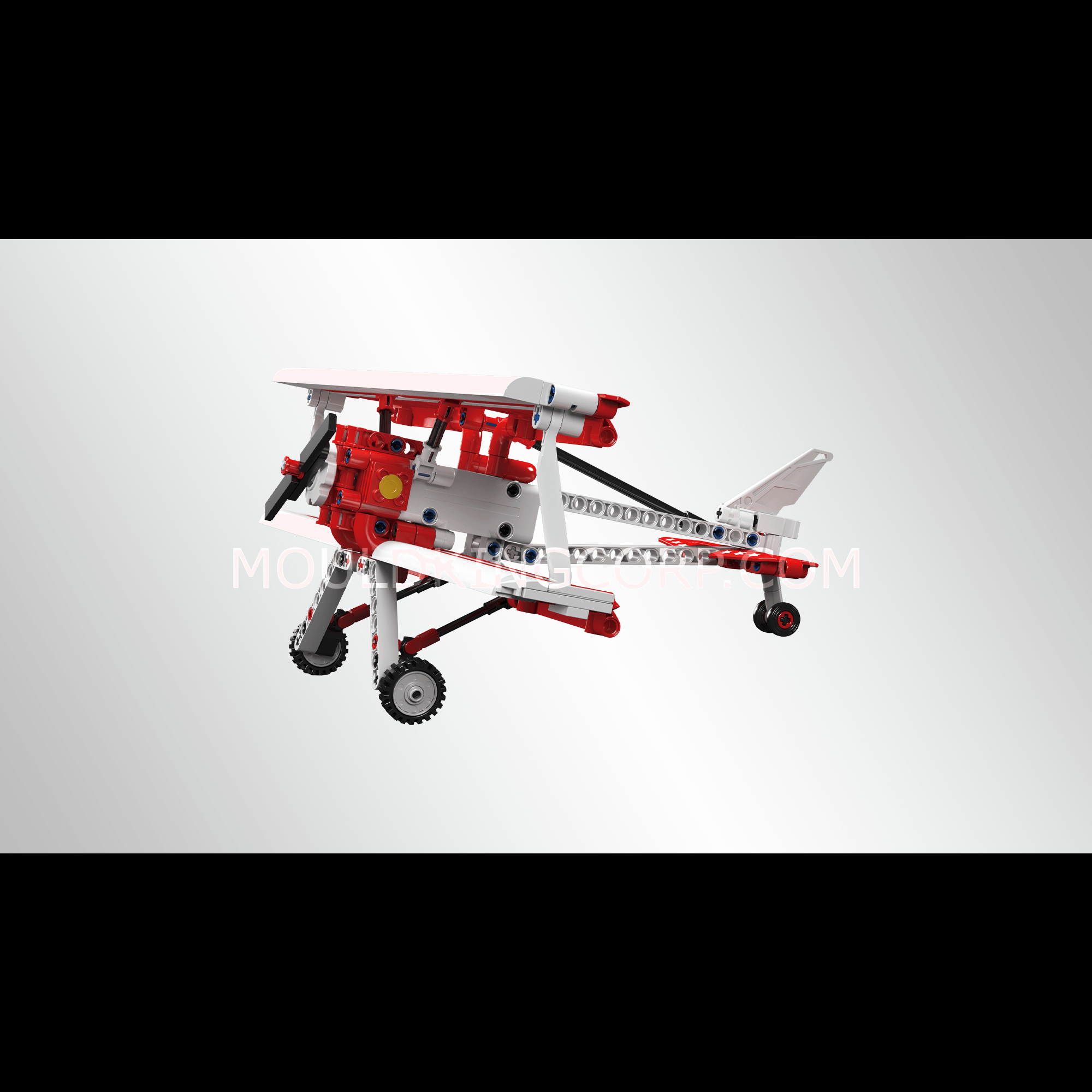 Mould King 24049 Red Ciplane Model Building Kit - 300 Piece DIY Airplane Toy Set for Kids & Adults | STEM Educational Toy, Birthday Gift, Home Decoration & Collector's Display