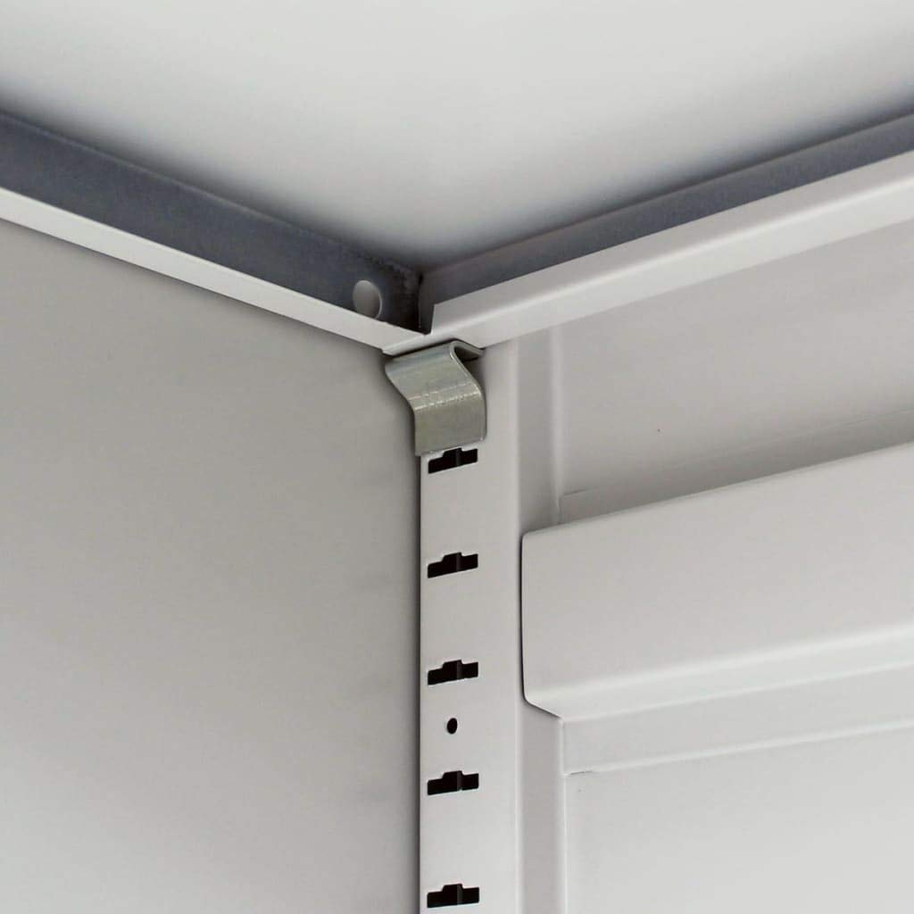 Metal Storage Cabinet with Lock & 2 Adjustable Shelves - 35.4