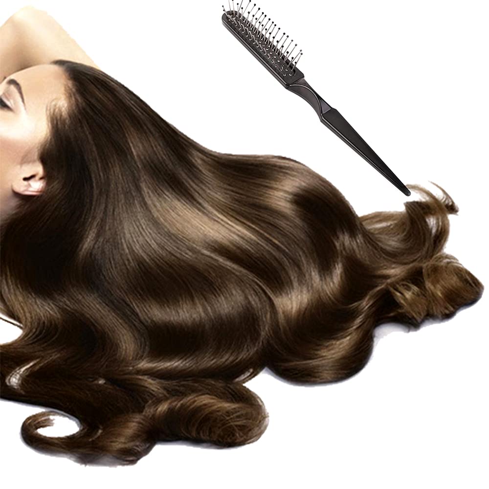 2 Pack Wig Brush & Wide Tooth Comb Set - Stainless Steel Detangling Brush for Hair Extensions, Weaves, Toupees & Synthetic Wigs - Gentle Styling & Detangling Tool for Natural & Artificial Hair - Perfect for Daily Hair Care, Salon Use & Travel