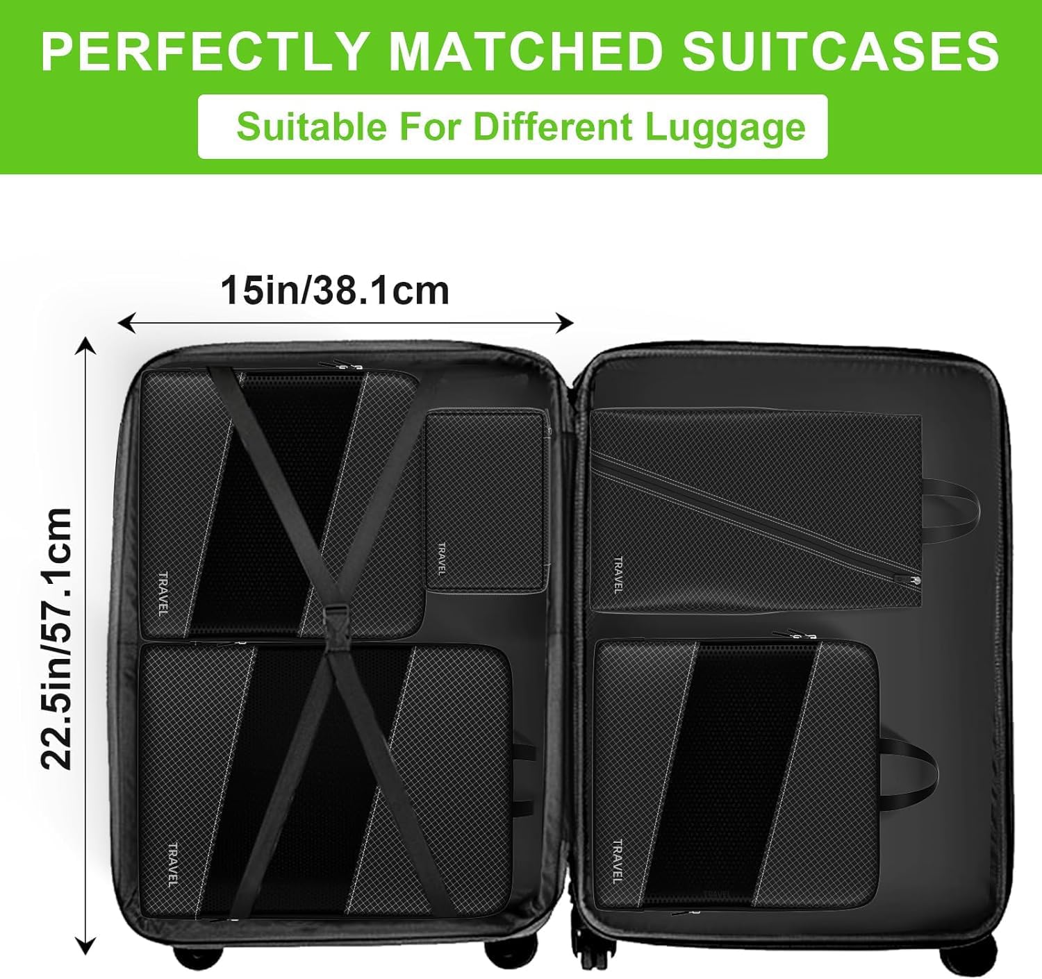 UNTIFUL 6-Piece Compression Packing Cubes Set - Space Saving Travel Organizers for Suitcases & Luggage | Perfect for Business Trips, Vacations & Weekend Getaways