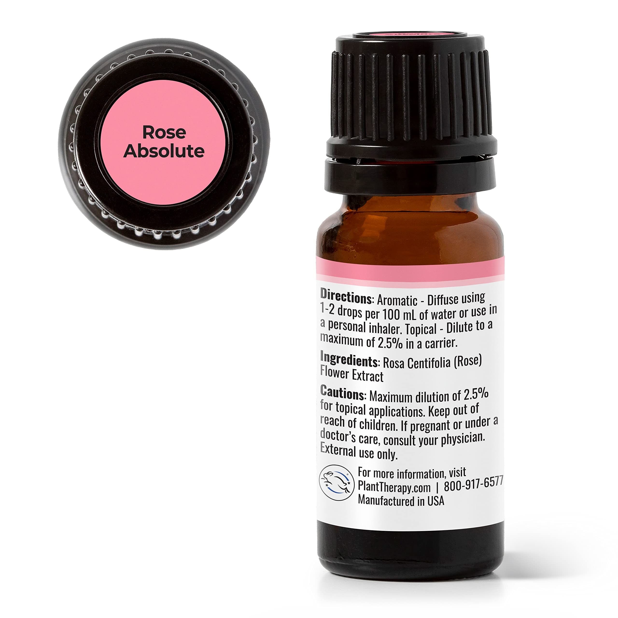 Plant Therapy Rose Absolute Essential Oil 100% Pure & Undiluted - Natural Aromatherapy Oil for Relaxation, Skin Care & Diffuser - Therapeutic Grade 10 mL (1/3 oz) for Home Spa, Massage & DIY Beauty Products
