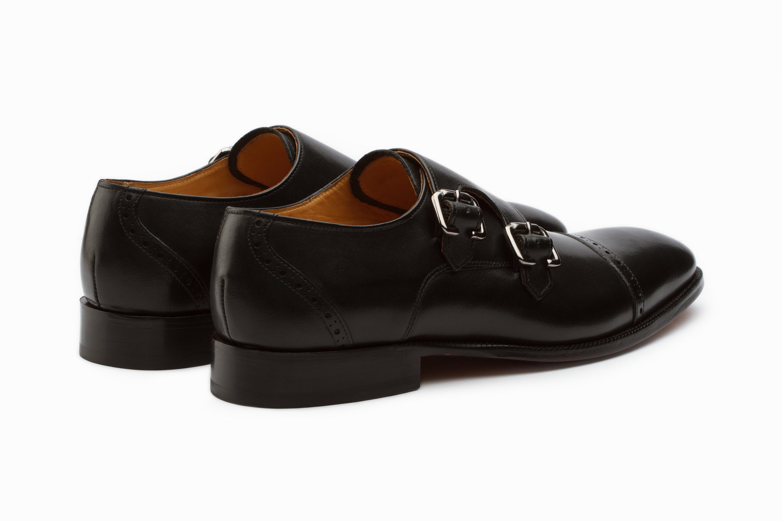 Premium Genuine Leather Double Monkstrap Dress Shoes for Men - Classic Black Formal Business & Wedding Oxfords - Comfortable & Stylish for Office, Events & Special Occasions