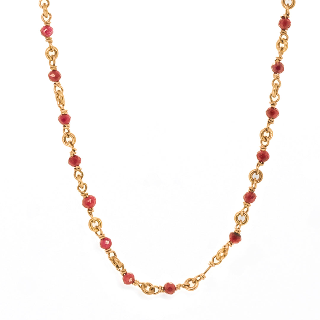 Karya Ruby Gold Necklace for Women - 14K Solid Gold Pendant with Genuine Ruby Gemstone | Perfect for Anniversary Gifts, Valentine's Day & Special Occasions