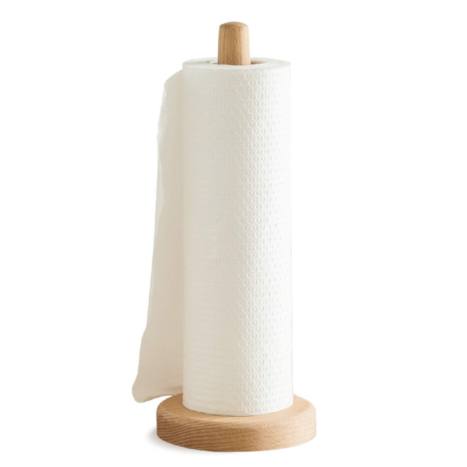 Wooden Paper Towel Holder - Standing Kitchen Towel Roll Dispenser & Organizer Rack for Countertop - Home Decor for Kitchen, Living Room, Bedroom | Perfect for Hand Towels, Napkins & Decorative Storage