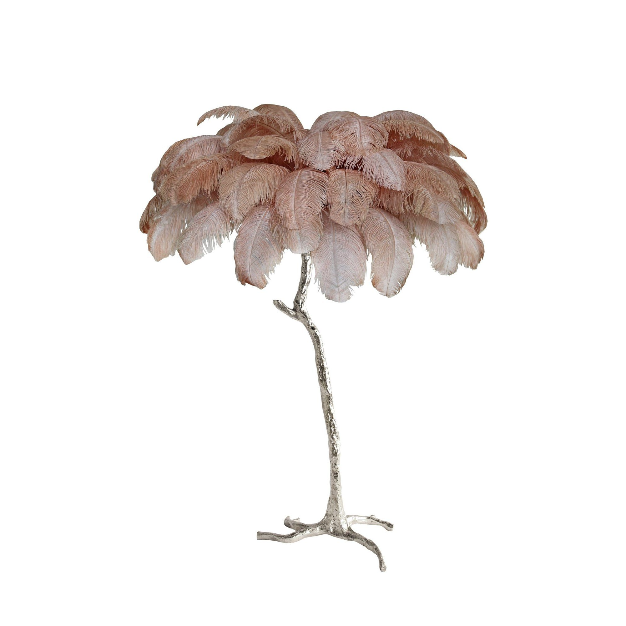 Stylish Ostrich Feather Brass Floor Lamp - Elegant Home Decor for Living Room, Bedroom & Office - Perfect for Ambient Lighting and Modern Interior Design