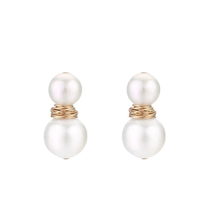 COCOKIM Snowman Pearl Stud Earrings - Elegant Christmas Holiday Jewelry for Women - Perfect for Party, Gift & Winter Fashion Accessories