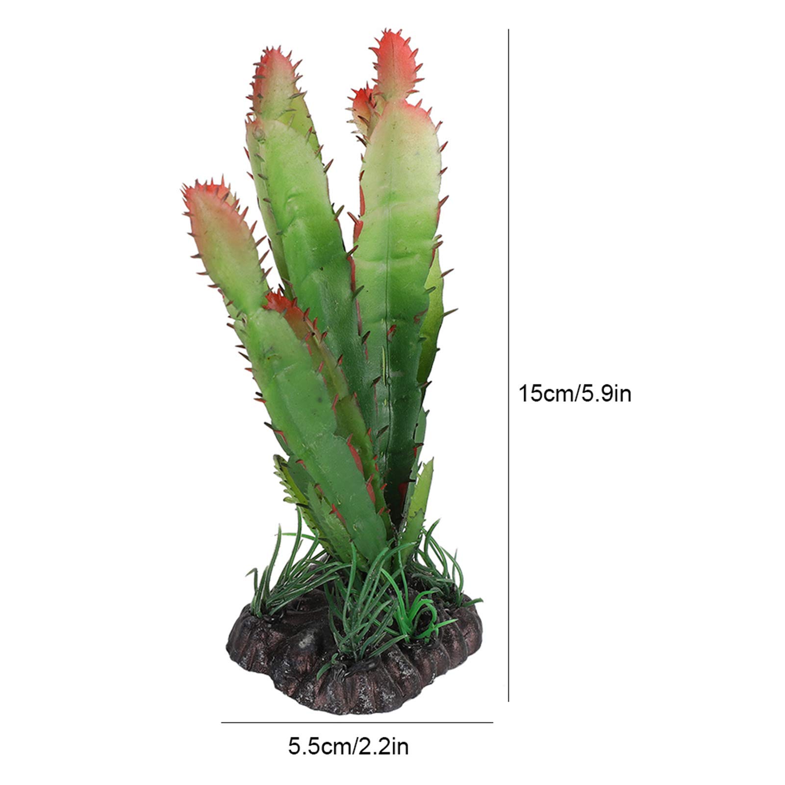 Realistic Plastic Cactus Artificial Plants - Reptile Habitat Decor, Terrarium Landscaping & Aquarium Fish Tank Decoration | Perfect for Bearded Dragon Tanks, Gecko Enclosures & Tropical Fish Aquariums