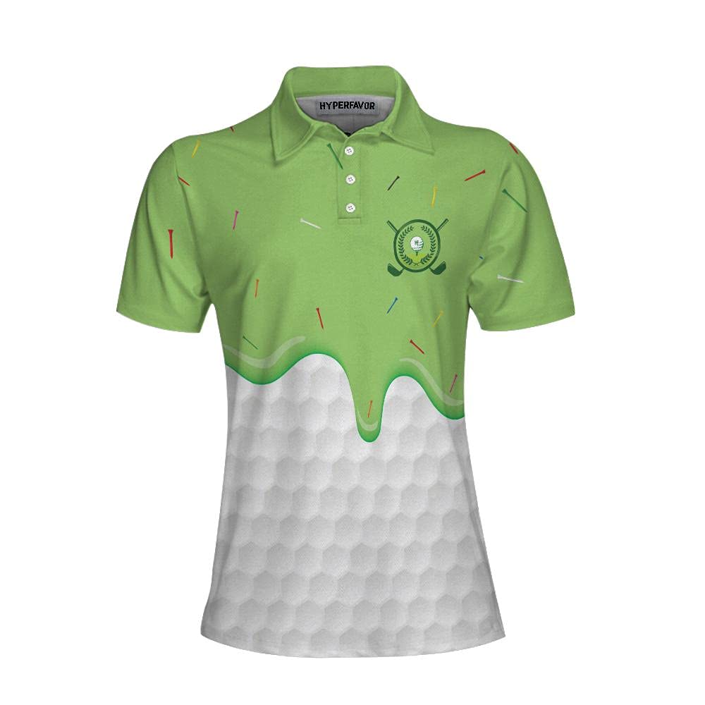 HYPERFAVOR Women's Quick-Dry Short Sleeve Golf Polo Shirt - Breathable Green Golf Top for Ladies - Perfect for Golfing, Tennis & Outdoor Activities