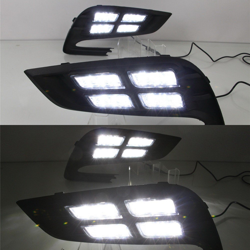 LED Daytime Running Lights Compatible for Buick Encore & Opel Mokka X (2016-2020) - 6000K White DRL Fog Lamps with Amber Turn Signals | Durable Front Bumper Lights for Enhanced Visibility & Safety in Day/Night Driving