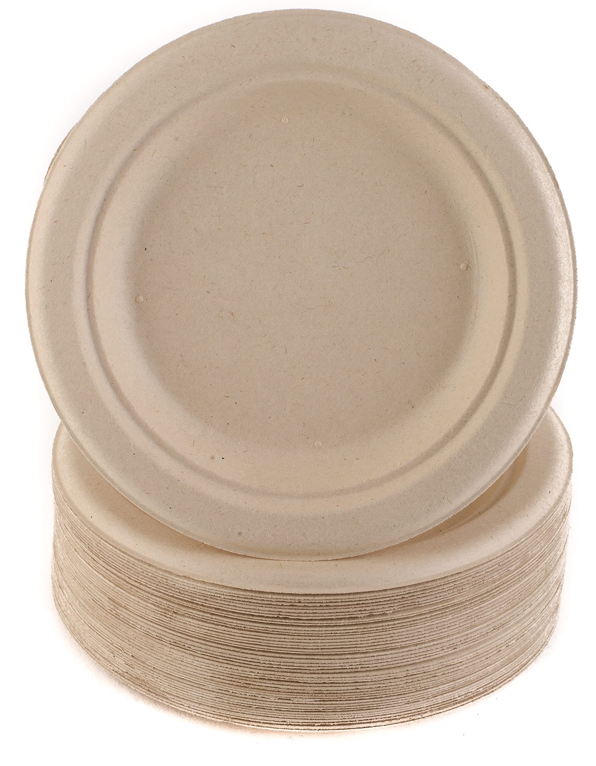 EcoQuality 100% Compostable 6 Inch Plates - Natural Sugarcane Bagasse Biodegradable Dinnerware | Eco-Friendly Bamboo Fiber Plates for Parties, Picnics, Birthdays & Events | Microwave Safe, 500 Pack | Perfect for Desserts, Appetizers & Sustainable Dining