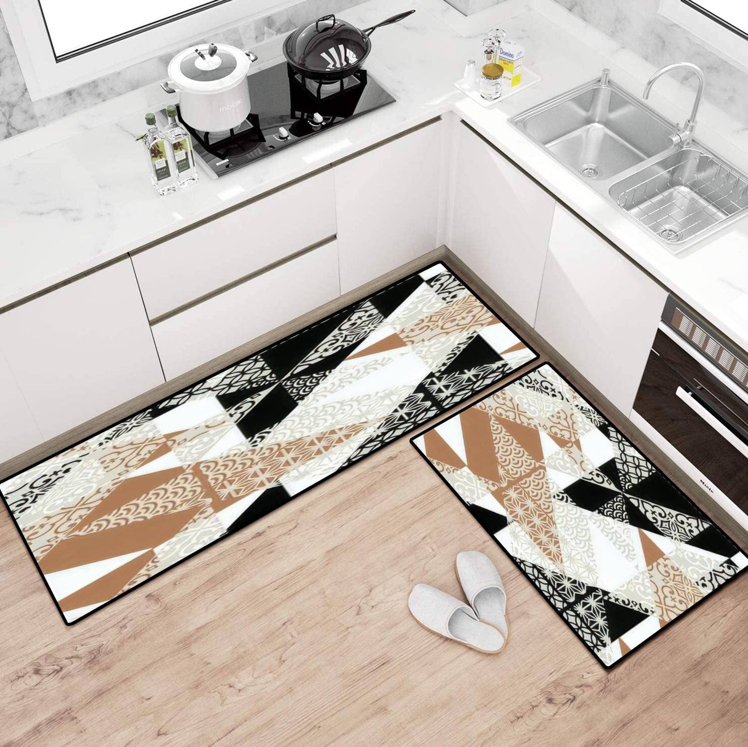 Hawaiian Kitchen Rugs Set - Non-Slip Washable Floor Mat for Home Decor