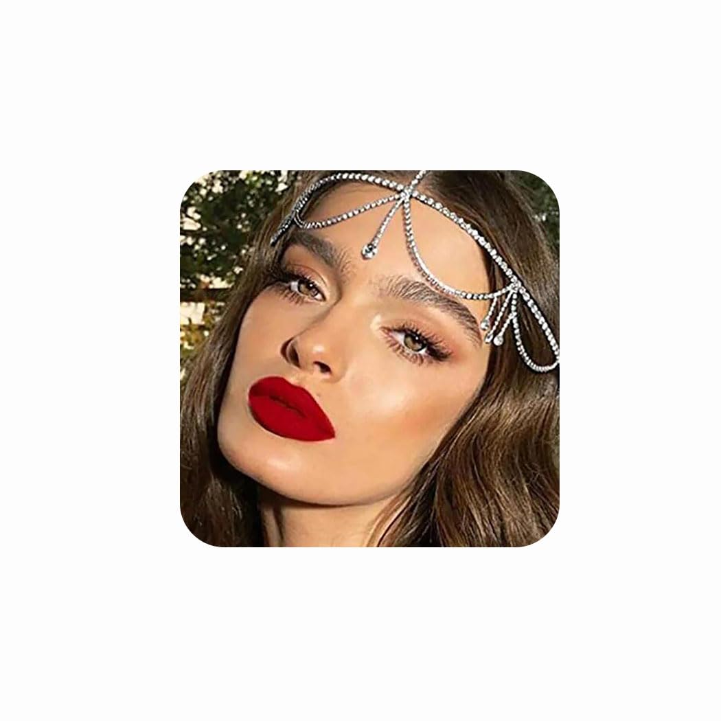 Elegant Rhinestone Wedding Head Chain - Gold & Silver Bridal Hair Jewelry for Women | Crystal Forehead Headpiece for Weddings, Festivals & Halloween Costumes