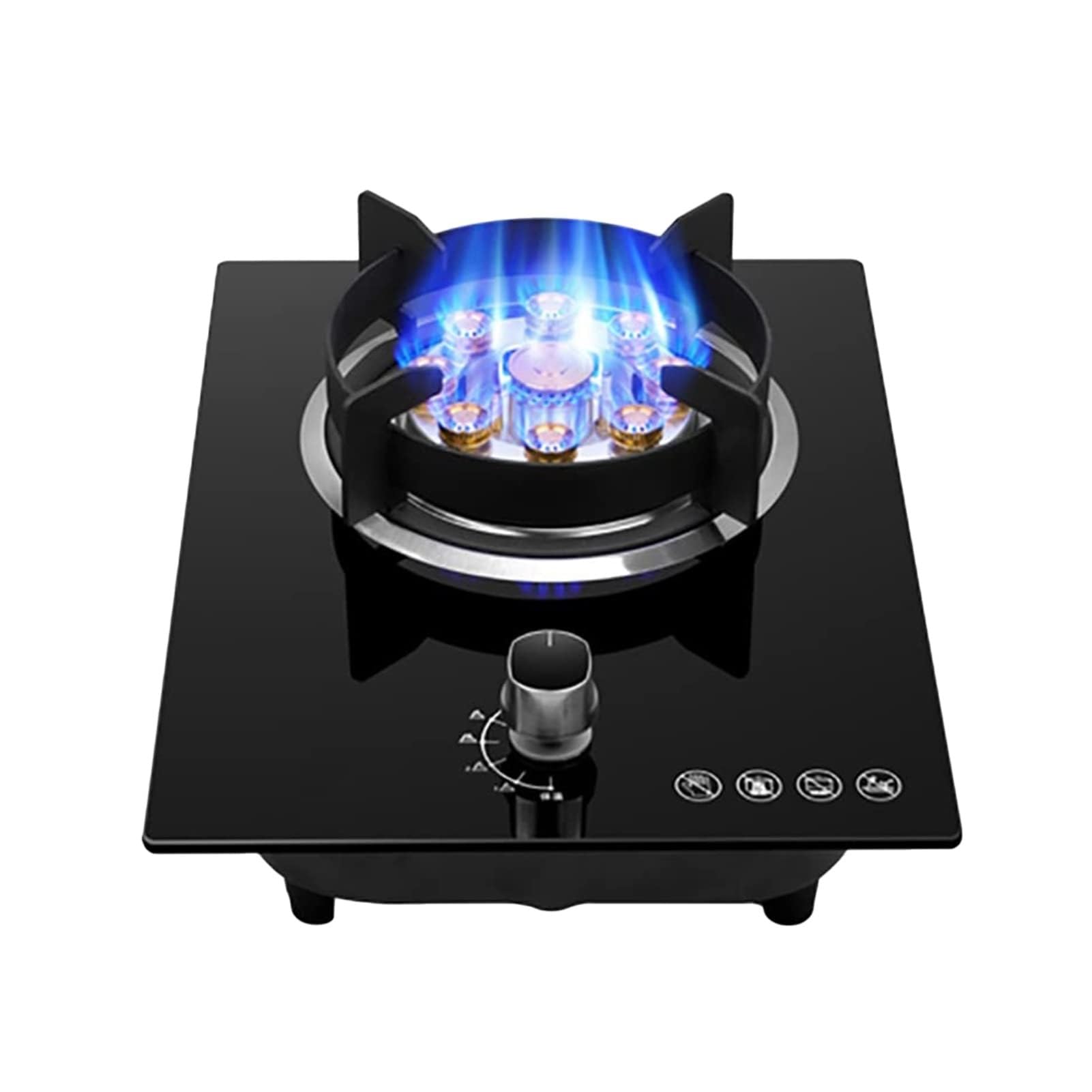 **5.2KW Gas Cooker - 9 Cavity Burner Camping Stove with Tempered Glass, Desktop & Recessed Installation for Kitchen, RV & Outdoor Cooking**