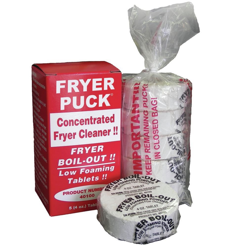 60 Pack Fryer Puck Boil-Out Deep Fryer Cleaner Tablets - Professional Commercial Kitchen Cleaning Solution for Restaurants, Fast Food & Home Use