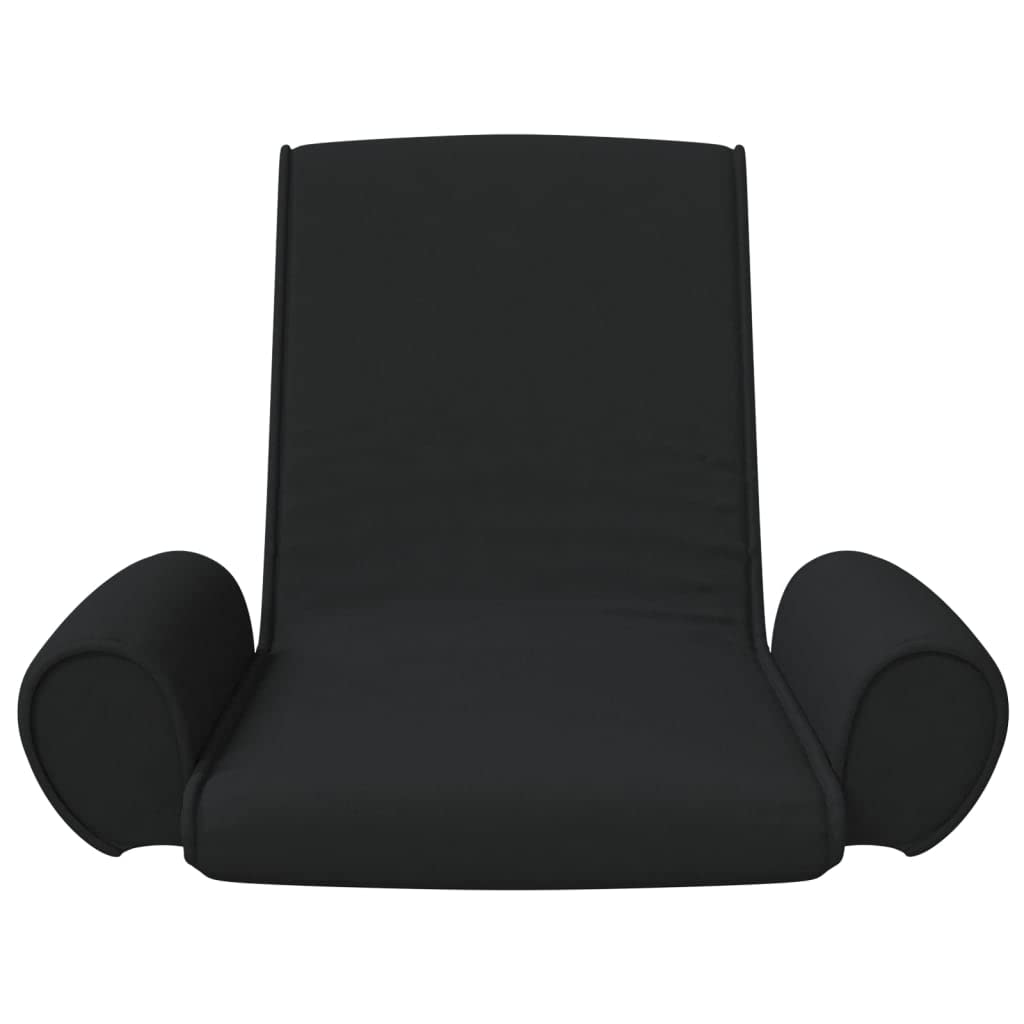 SKM Folding Floor Chair Black Fabric - Comfortable Foldable Floor Seat for Adults - Perfect for Living Room, Bedroom, Yoga & Meditation - Padded Floor Chair with Back Support