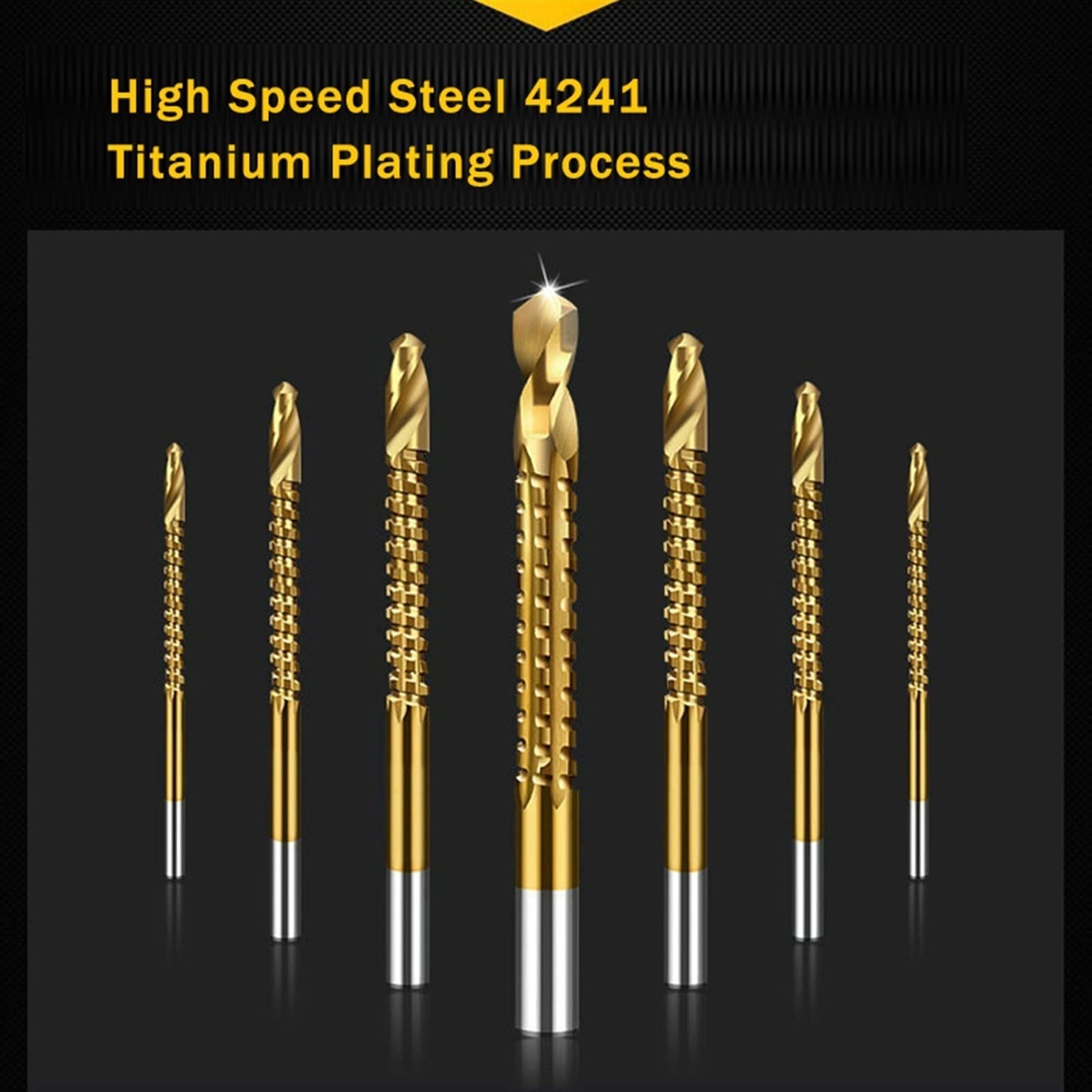 DOLUNTO Serrated Cobalt Drill Bit Set - 6Pcs Spiral Screw Metric Composite Tap & Twist Drill Bits for Metal, Wood & Plastic - Perfect for DIY Projects, Home Repairs & Professional Use