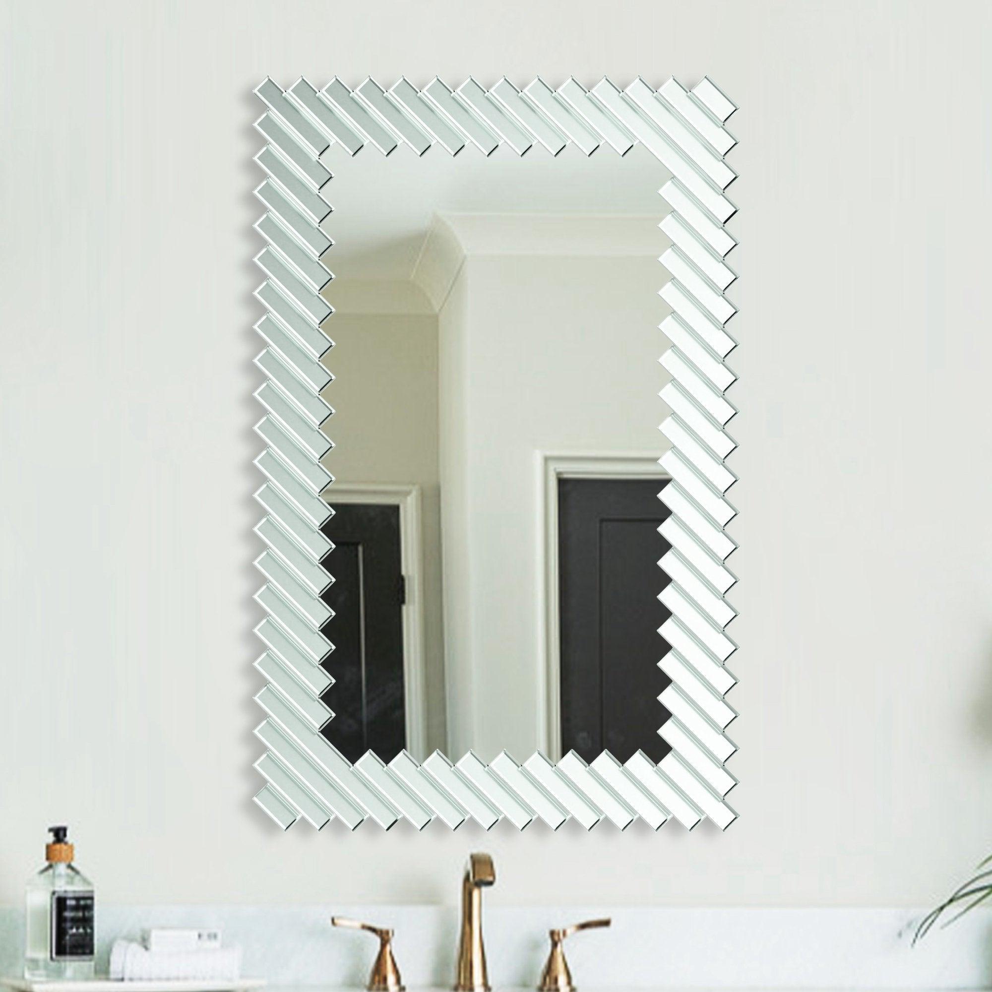 Modern Rectangle Framed Wall Mirror - Elegant Home Decor for Living Room, Bedroom & Entryway - Perfect for Adding Style and Space to Any Room