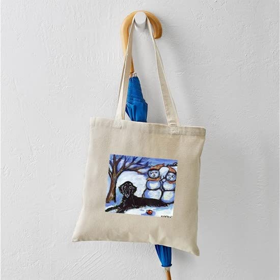 Flattie Winter Season Design Tote Bag - Natural Canvas Reusable Shopping Bag for Groceries, Beach & Everyday Use | Eco-Friendly & Durable