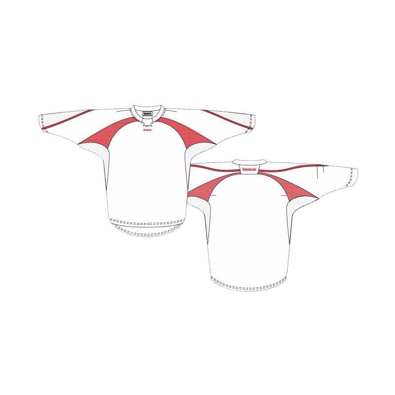 Custom Two-Tone White & Red Sports Jersey - Breathable & Lightweight for Soccer, Basketball & Team Events