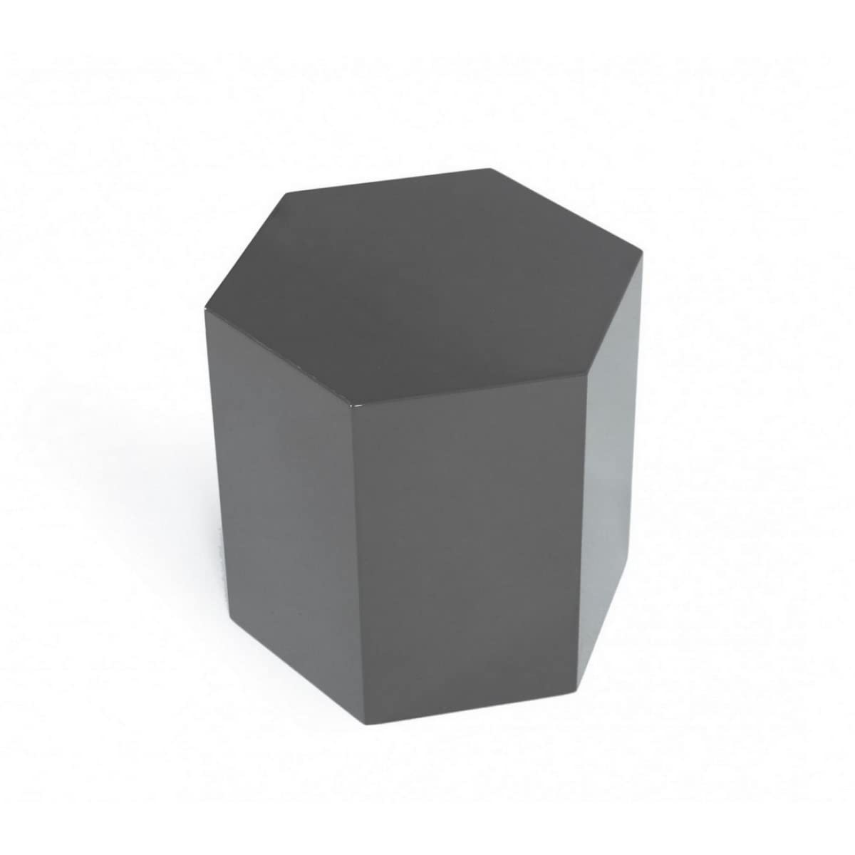 Benjara Modern Hexagonal Wooden End Table - High Gloss Gray Finish | Stylish Living Room Accent Table for Small Spaces & Home Decor