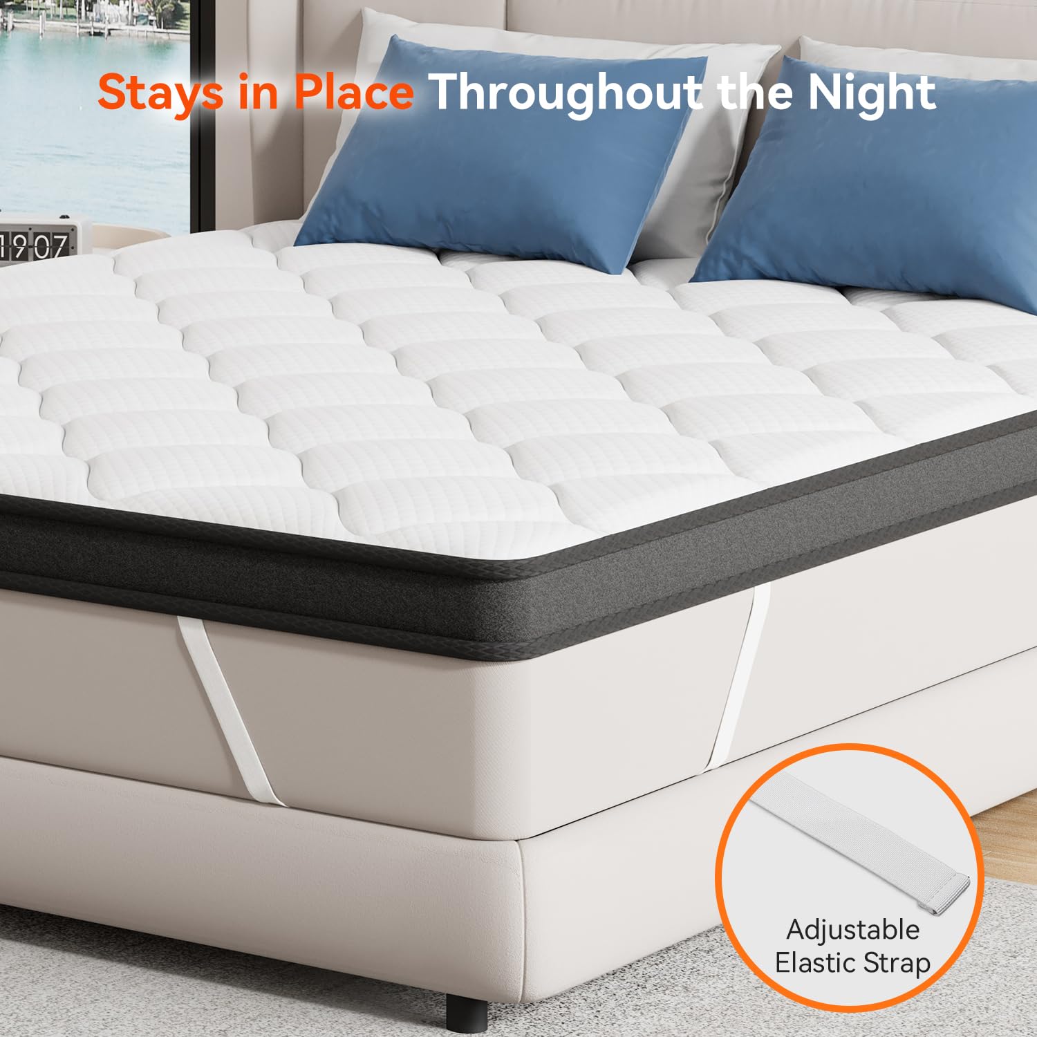 3 Inch Multi-Layer Memory Foam Mattress Topper Twin XL - High Density Gel Infused Cooling Mattress Pad for Back Pain Relief & Body Support - Medium Firm Bed Topper for Side, Back & Stomach Sleepers - Perfect for Guest Beds, Dorms & Home Use