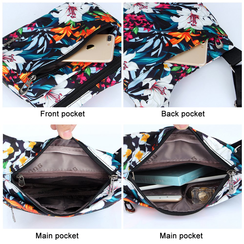 STUOYE Women's Nylon Crossbody Bag with Multiple Pockets - Lightweight Travel Shoulder Purse for Daily Use, Shopping & Outdoor Activities