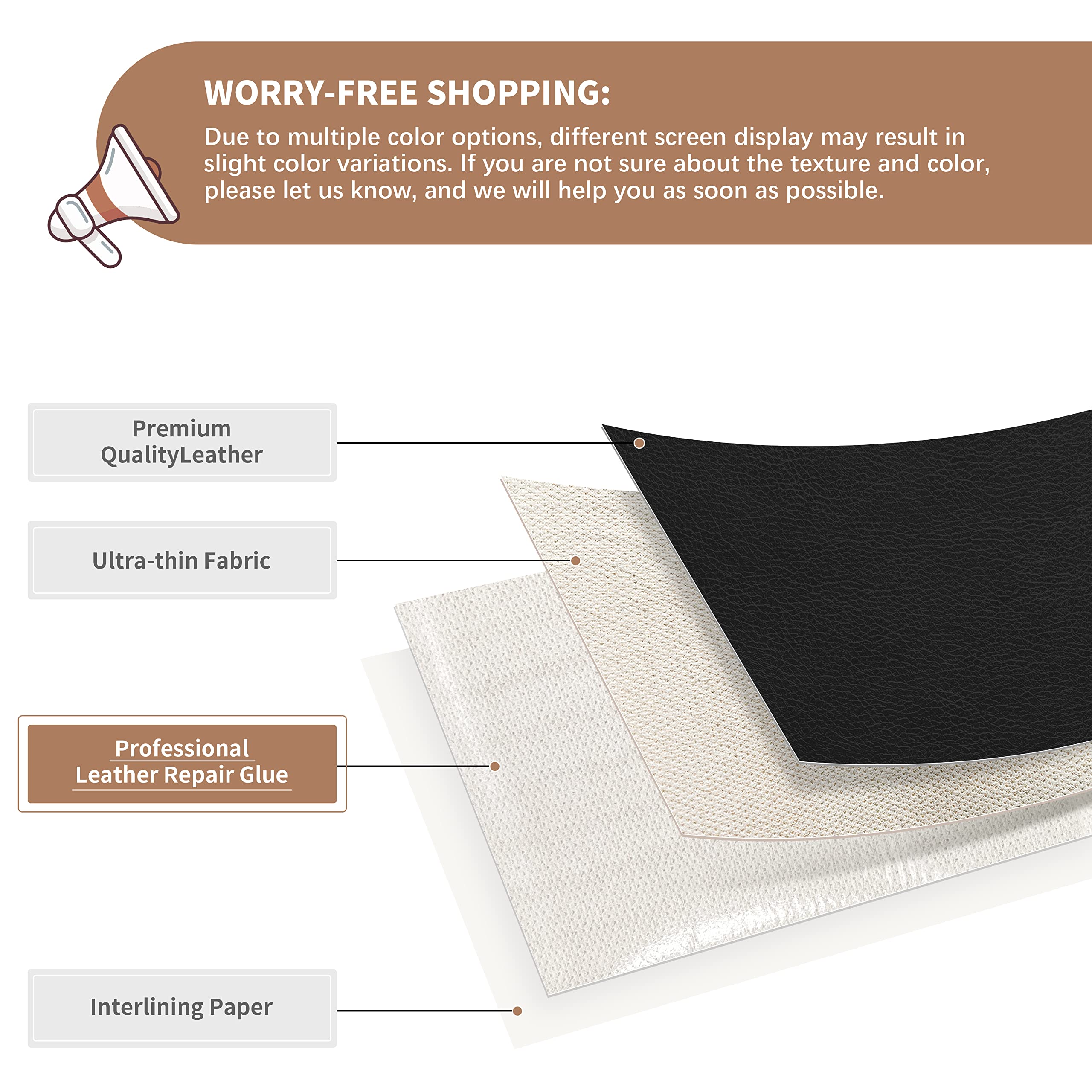 ONine Leather Repair Patch - Self-Adhesive Couch Patch (5X7.9 Inch) for Sofas, Car Seats, Handbags & Jackets - Scratch Repair Kit - Multicolor Options - Ink Black - Easy Peel & Stick Application - Perfect for Home, Office & Vehicle Interior Repairs