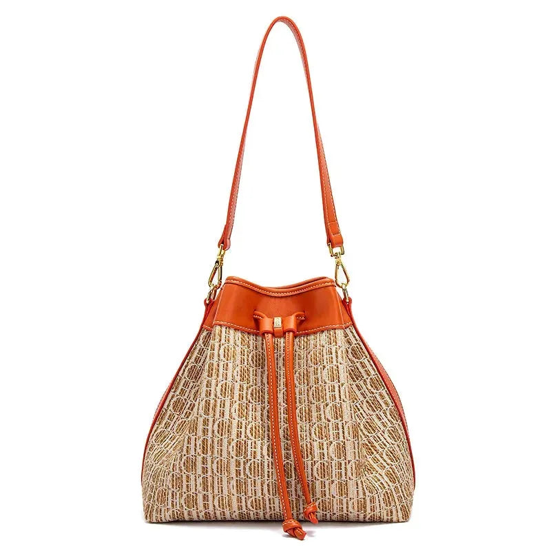 Stylish Letters Drawstring Bucket Shoulder Bag - Fashionable Crossbody Purse for Women, Perfect for Shopping, Travel & Daily Use