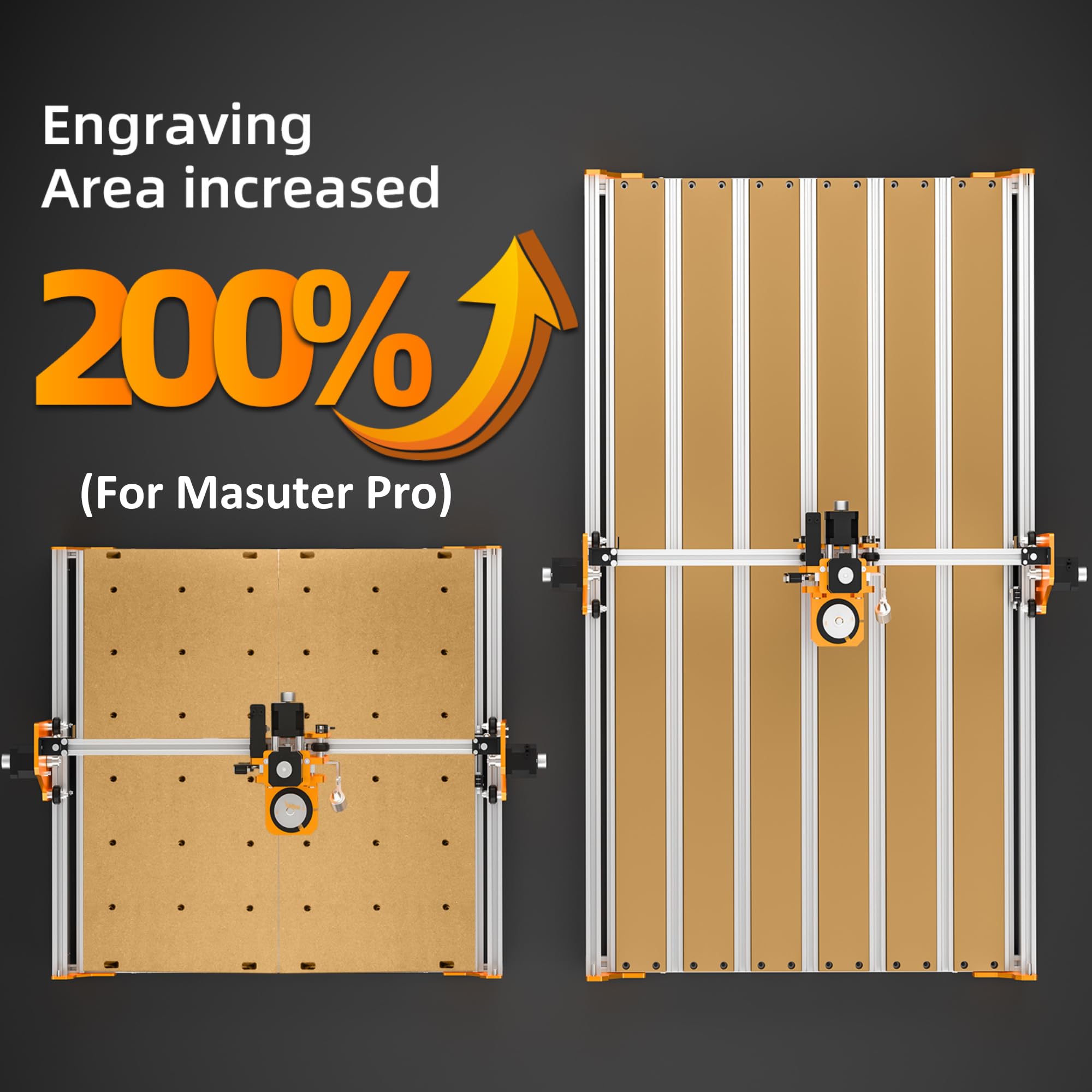 FoxAlien 4080 CNC Router Extension Kit - Upgraded Hybrid Spoilboard for Masuter Pro CNC Machine | Expands Working Area to 15.75
