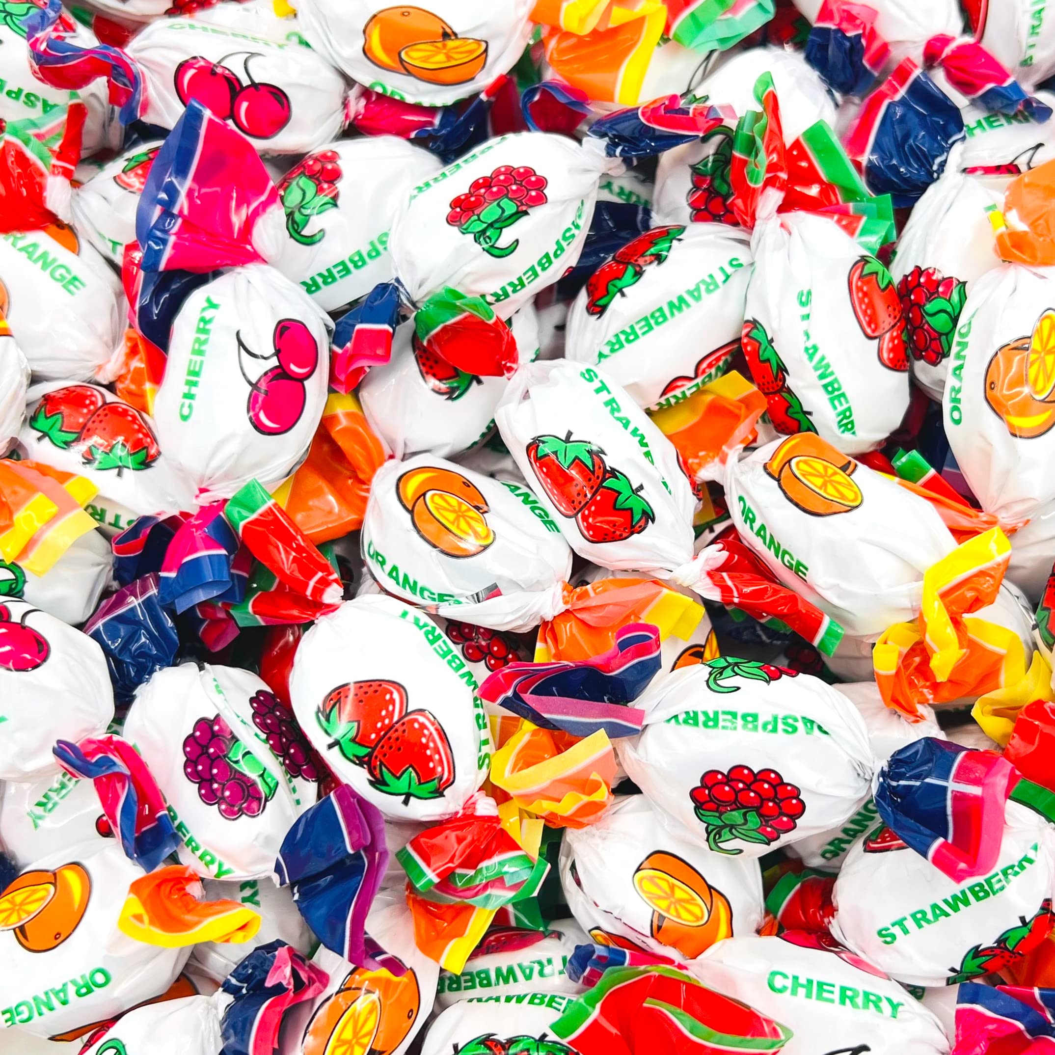 Assorted Fruit Hard Candy - 1 Pound Bag (80 Count) | Individually Wrapped Bulk Candies for Parties, Halloween Treats & Office Snacks