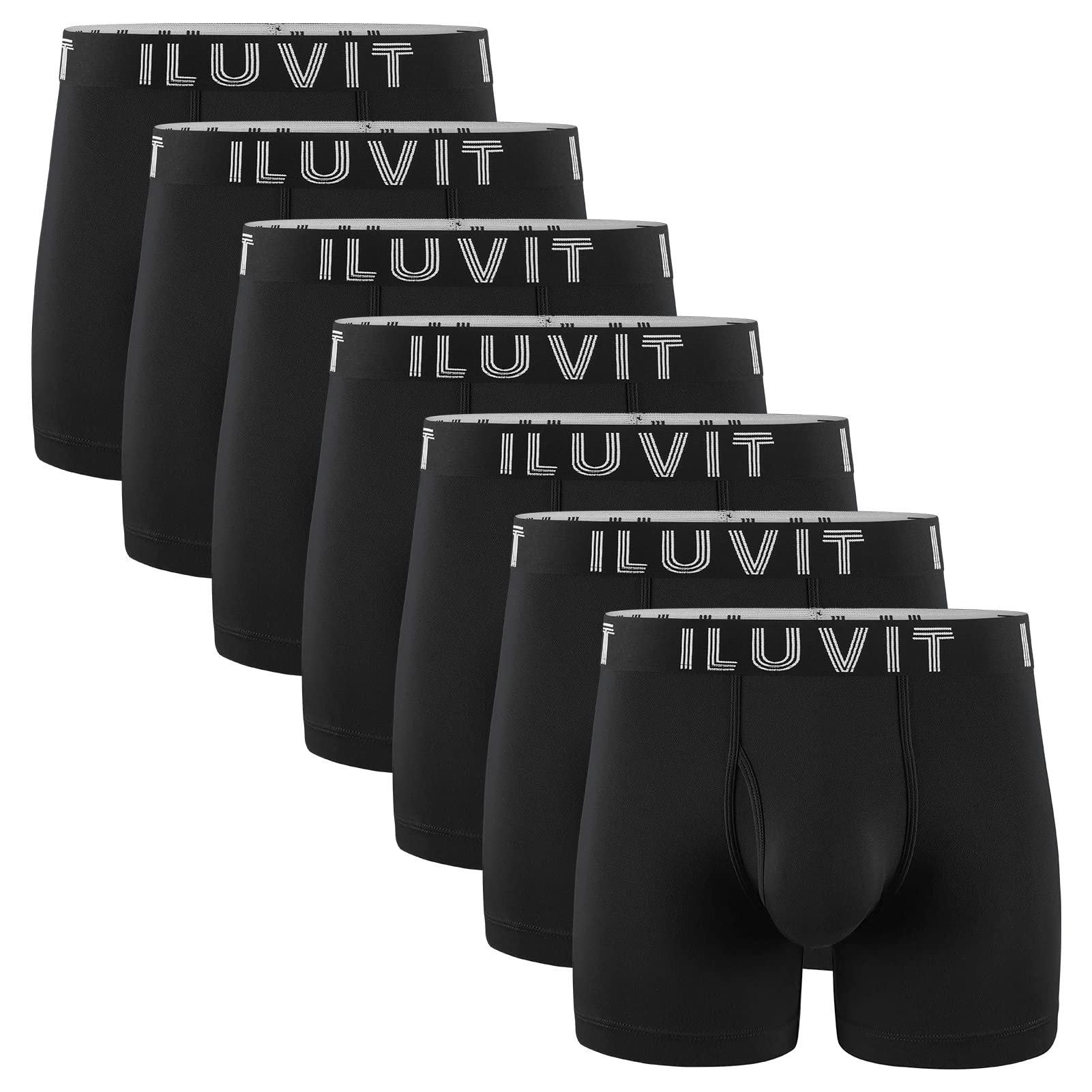 iLuvIt Men's Cotton Boxer Briefs - Soft Breathable Underwear with Open Fly, Sizes S-2XL (Pack of 3) | Perfect for Everyday Wear, Workout & Travel