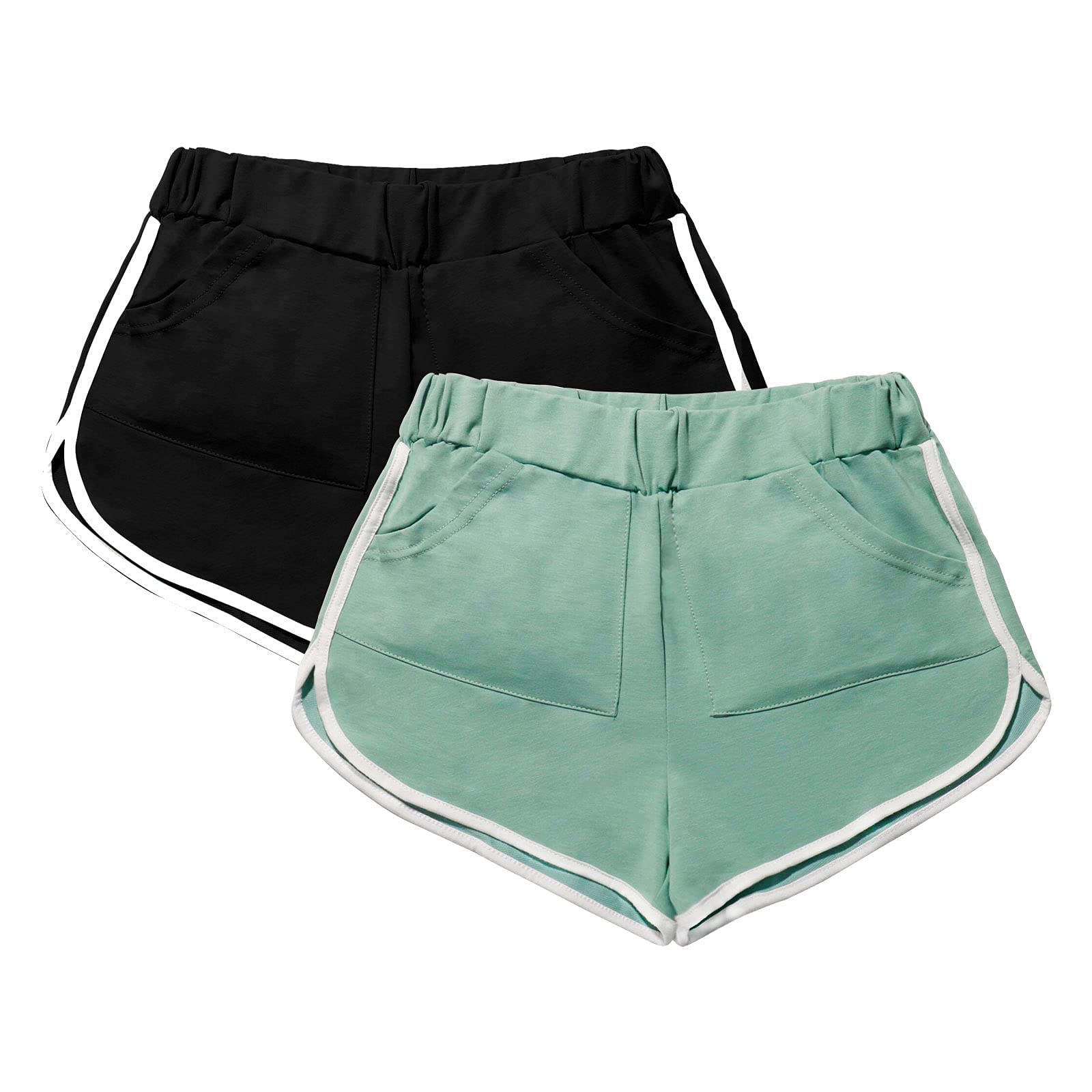 Little Beauty Women's Yoga Shorts - High Waist Stretchy Athletic Running Shorts for Workout, Gym & Lounge Wear - Perfect for Yoga, Pilates, Jogging and Casual Wear