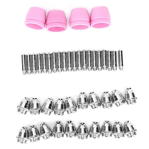 High-Performance 44 Pcs Plasma Cutter Electrode Kit - Copper Ceramic Ignition Tips Compatible with SG-55 & AG-60 Plasma Torches - Ideal for Metal Cutting, Welding & DIY Projects