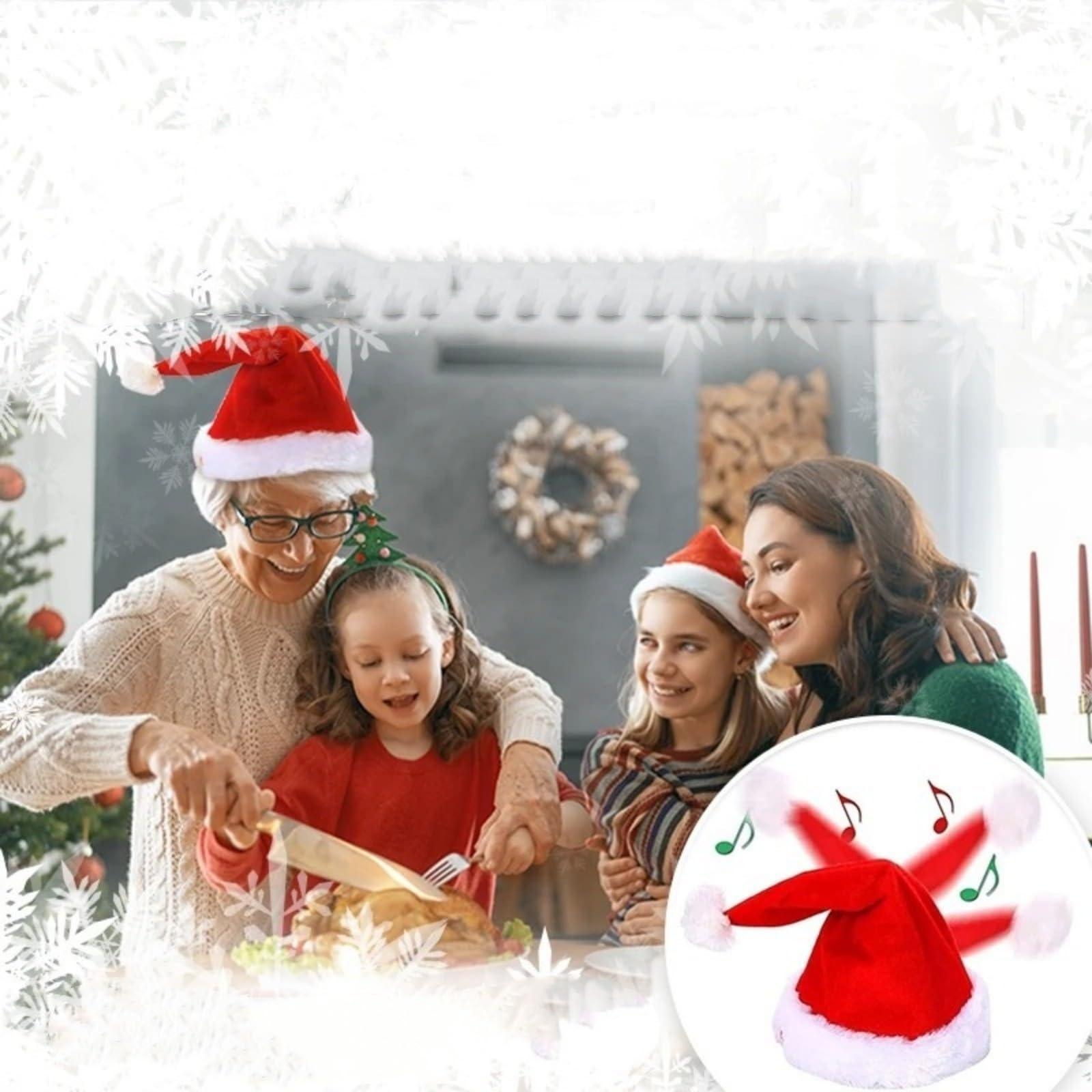 Electric Dancing Santa Hat with Music - Battery Operated Singing Santa Claus Cap for Christmas Party, Holiday Gifts & Festive Celebrations