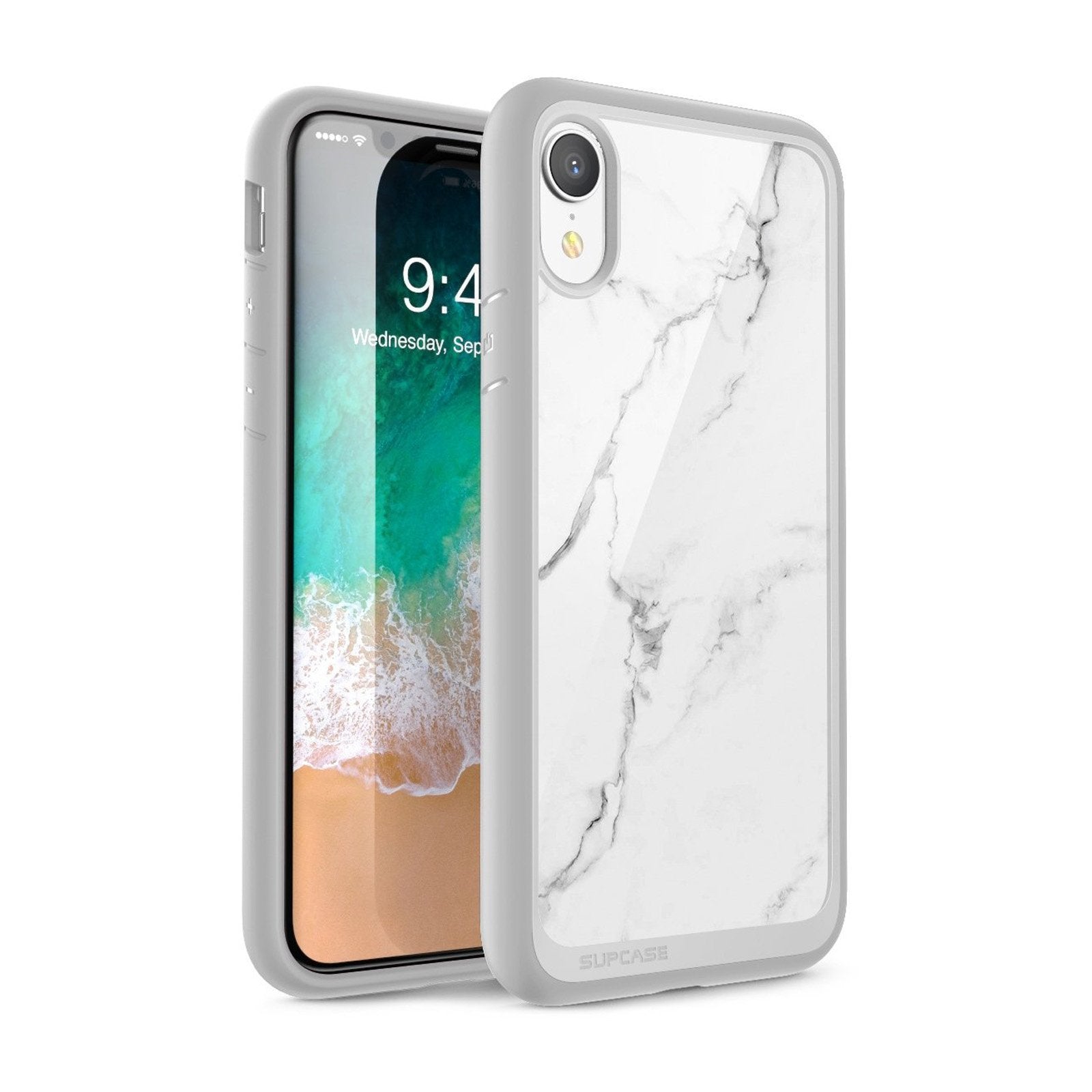 iPhone XR Unicorn Beetle Style Slim Clear Case with Marble Design - Shockproof & Scratch-Resistant Protection for Everyday Use, Work, and Travel
