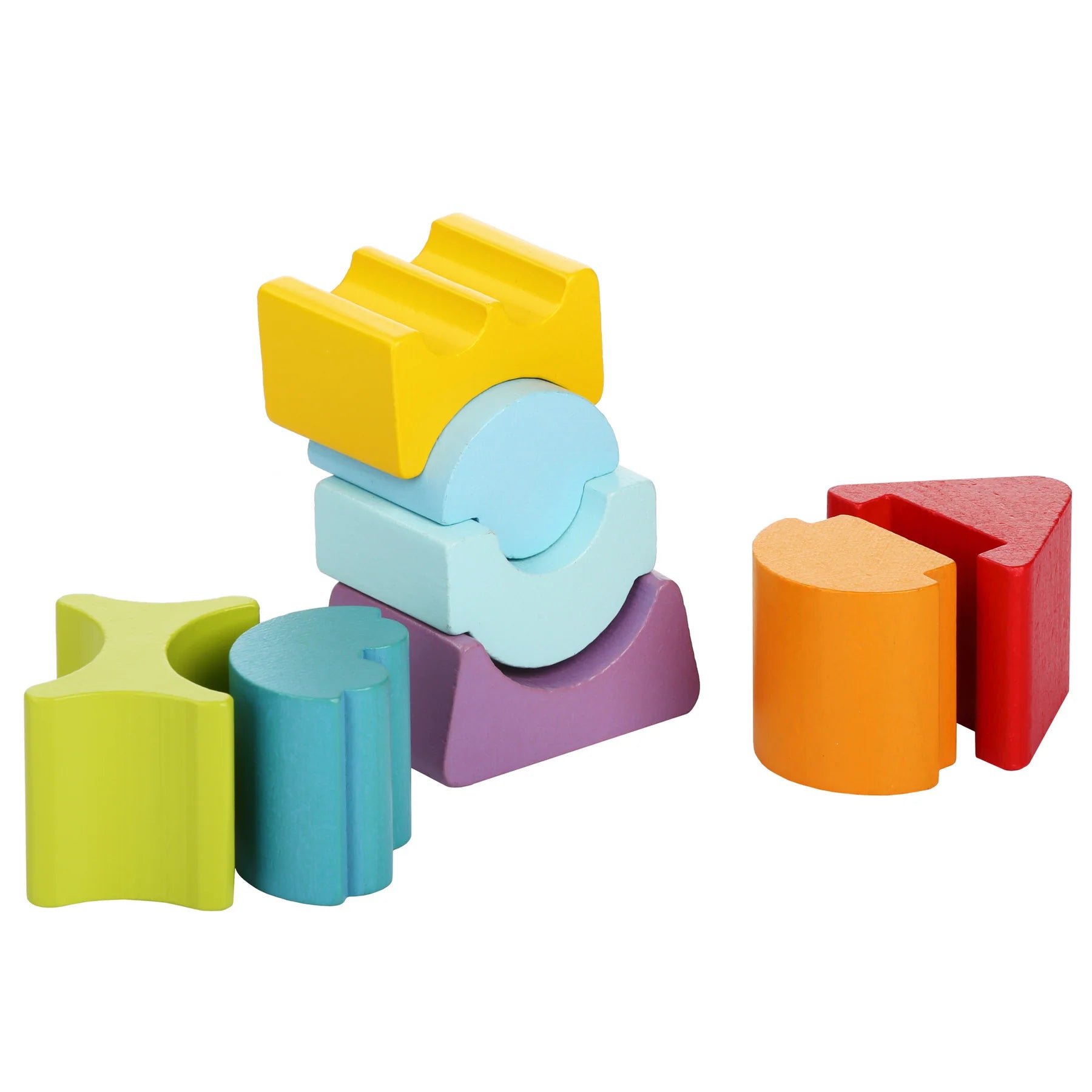 Cubika Wooden Flexible Tower - Stacking Blocks for Kids, Montessori Learning Toy for Toddlers - Perfect for Home, Classroom & Playroom Educational Activities