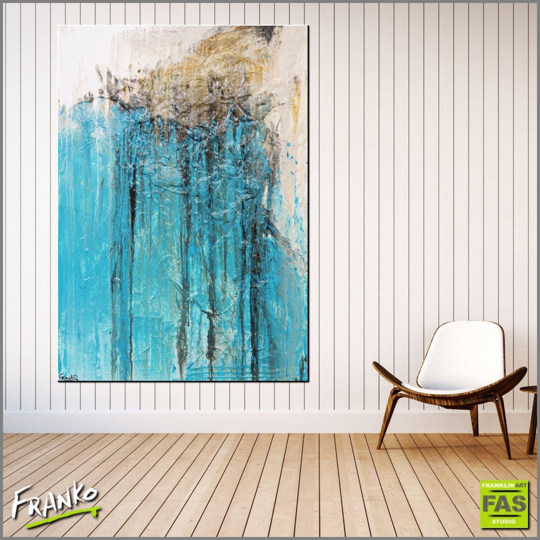 140cm x 100cm Blue Abstract Canvas Wall Art - Modern Hand Painted Oil Painting for Living Room, Bedroom & Office Decor