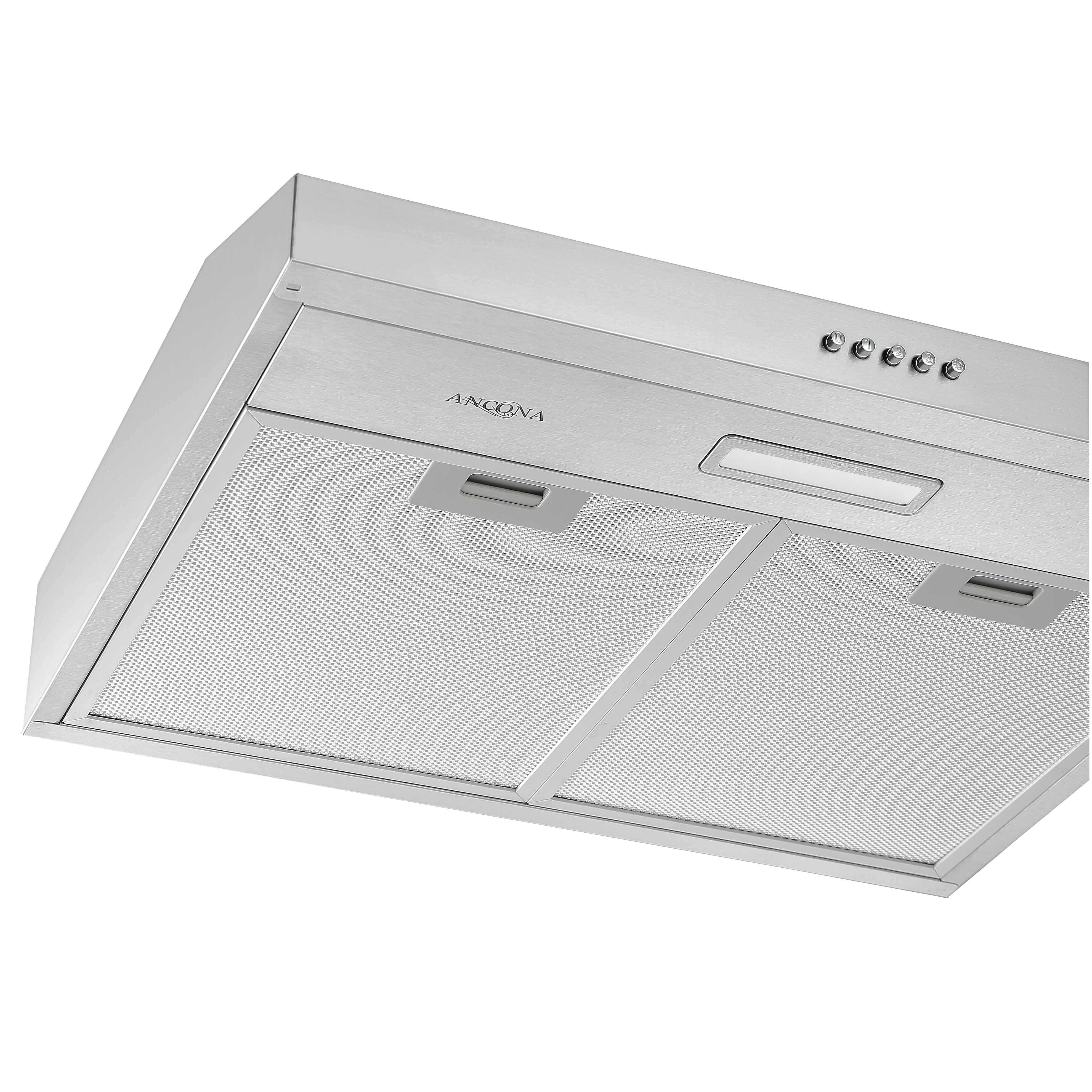 24 Inch Stainless Steel Convertible Under Cabinet Range Hood - Powerful Kitchen Ventilation for Smoke & Odor Removal - Perfect for Home Cooking, Baking & Grilling