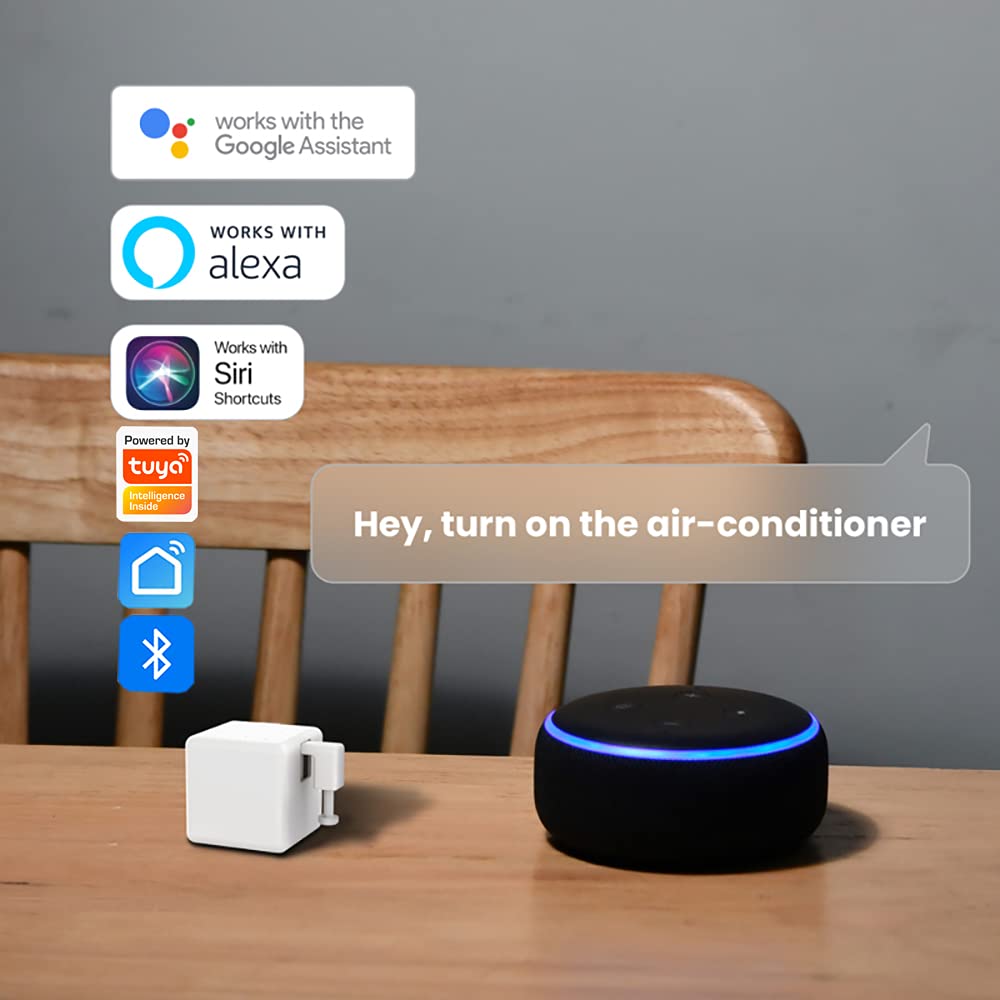 Smart Switch Button Pusher - Wireless App & Timer Control, No Wiring Bluetooth Fingerbot for Light Switch, Doorbell, Coffee Maker, Fan - Works with Alexa & Google Home (White) | Perfect for Smart Homes, Office Automation & Hands-Free Control