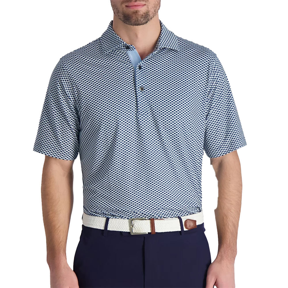 Fairway & Greene Barkley Print Men's Golf Polo Shirt - Moisture Wicking, UV Protection for Golf, Tennis & Casual Wear